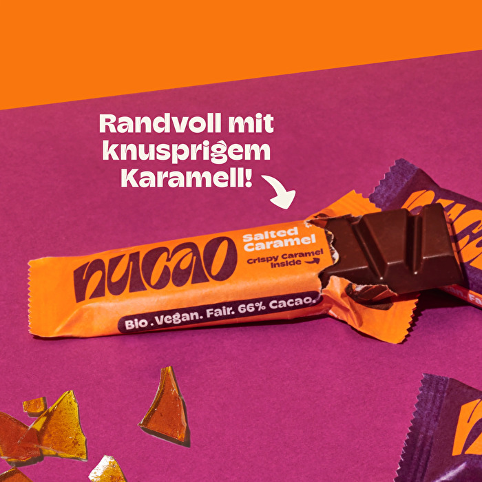 Schokoriegel - Salted Caramel von nucao günstig im Veganshop bei kokku-online.de bestellen.