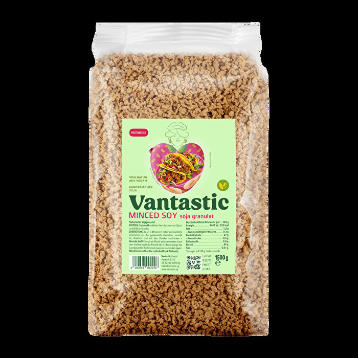 Das Soja Granulat von Vantastic Foods im Familien- oder WG-Format.