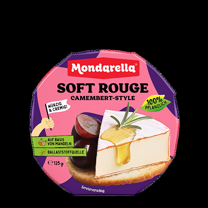 Der Soft Rouge Camembert-Geschmack von Mondarella ist cremig-weich und fein-würzig.