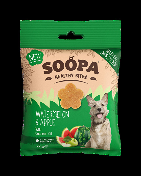 Die Hundedrops Watermelon & Apple von Soopa sind wie eine kleine Erfrischung für Deinen Vierbeiner zwischendurch!