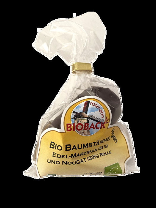 Baumstamm mit Nougat und Marzipan von Rosmarin Bioback preiswert bei kokku im veganen Onlineshop kaufen!