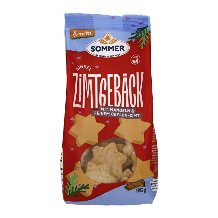 Das schöne Dinkel Zimt-Gebäck von Sommer passt ausgezeichnet auf denen weihnachtlichen Plätzchen Teller.