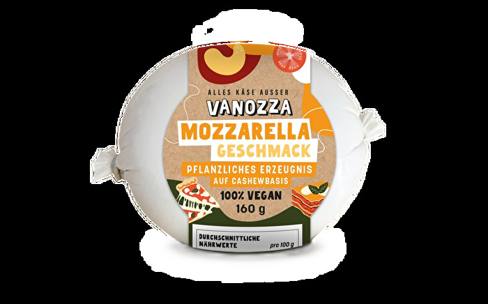 Mozzarella Geschmack Kugel von VANOZZA – die kleine, pflanzliche Mozzarellaalternative begeistert mit ihrer einzigartig cremigen Konsistenz, inspiriert von italienischem Büffelmozzarella.