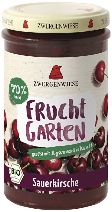 Mit 70% Sauerkirschanteil ist der FruchtGarten Sauerkirsche von Zwergenwiese so fruchtig wie kaum ein anderer.