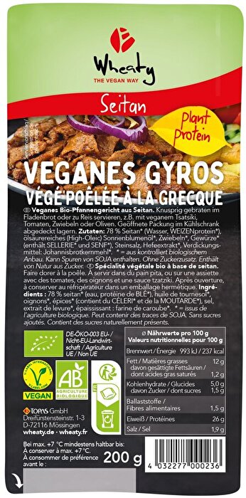 Das vegane Gyros von Wheaty bringt dir die Genussvielfalt Griechenlands auf den Teller.