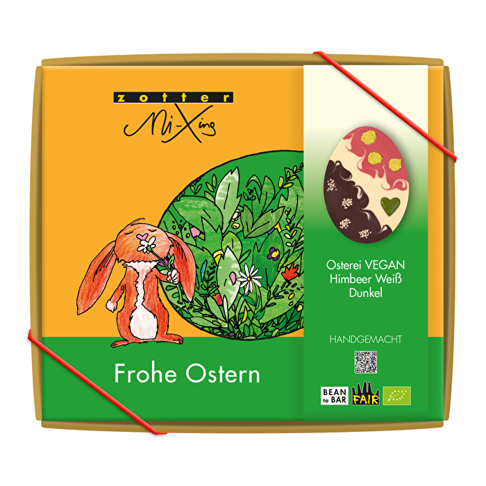 Osterei weiß mit Himbeeren in Geschenkverpackung von Zotter günstig bei kokku-online.de kaufen.