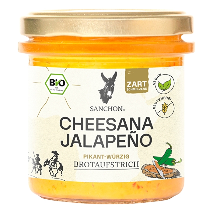 Der Cheesana Jalapeño von Sanchon ist ein veganer Brotaufstrich auf der Basis von Cashewkernen.