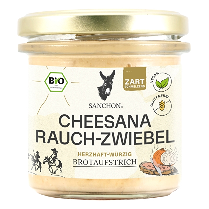 Der Cheesana Rauch-Zwiebel von Sanchon auf Basis von Cashewkernen eignet sich auch wunderbar zum Überbacken.