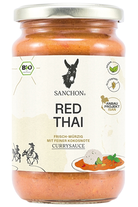 Das Red Thai ist eines der beliebtesten Currygerichte in Thailand und mit der fertigen Red Thai Currysauce von Sanchon kannst du das jetzt auch zu Hause und vegan genießen.