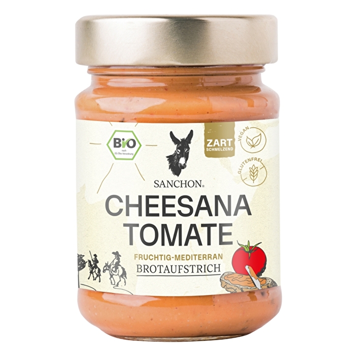 Der Cheesana Tomate von Sanchon ist ein besonders cremiger Brotaufstrich mit fruchtigem Tomatenaroma.