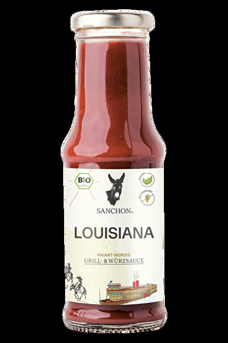 Die Louisiana Grillsauce von Sanchon ist eine pikante Würzsauce zum Grillen oder Verfeinern von Burgern.