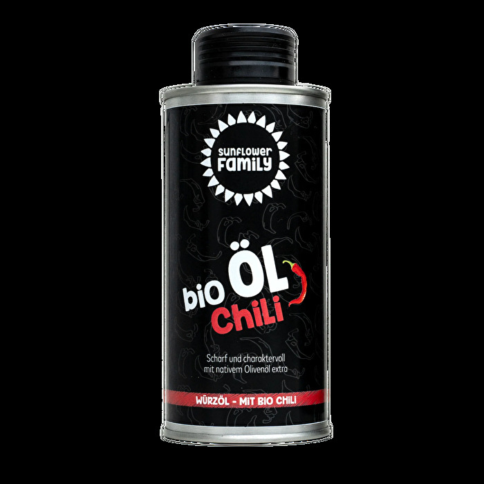 Mit dem Bio Chiliöl von der sunflowerFamily kannst du jedem Gericht die gewisse Schärfe verleihen.