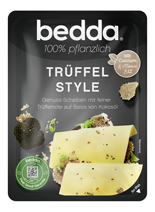 Die Scheiben Trüffel Style von bedda sind köstliche vegane Scheiben mit einer besonderen Trüffelnote.