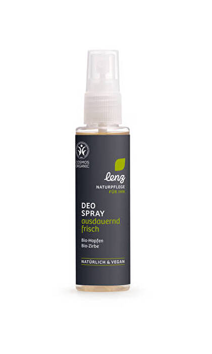 Das Deo Spray Zirbe Hopfen von Lenz Naturpflege mit den besten Essenzen aus Hopfen und Zirbe beugt sicher Geruchsbildung vor und verwendet ausschließlich Zutaten aus dem Bereich der Naturkosmetik!