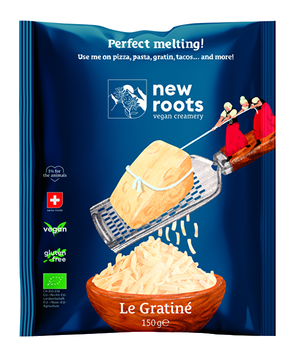 Le Gratiné von New Roots ist die pflanzliche Alternative für alle, die cremigen Schmelz und eine goldbraune Kruste lieben.