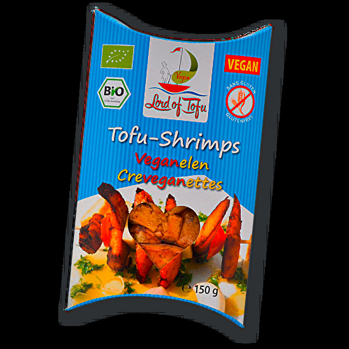 Den superauthentisch aussehenenden Tofu-Shrimps von Lord of Tofu könnt ihr ganz einfach mit frischem Knoblauch und etwas Olivenöl in einer Pfanne anbraten oder einfach fürs Grillen aufspießen.