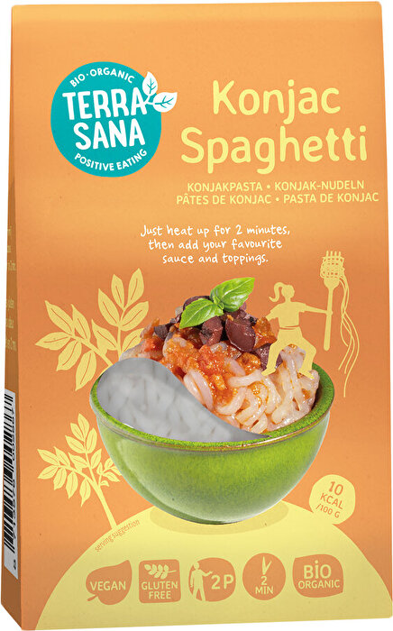 Die Konjak Spaghetti von TerraSana bieten vollen Pasta Genuss bei einem besonders niedrigen Gehalt an Kohlenhydraten, Fett und Kalorien.