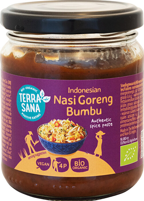 Mit der indonesischen Nasi Goreng Bumbu Gewürzpaste von TerraSana bringst du den unverwechselbaren Geschmack Indonesiens ganz einfach in deine Küche.