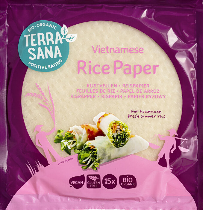 Mit dem Bio Vietnamesischen Reispapier von TerraSana lassen sich im Handumdrehen leichte und vielseitige Gerichte zubereiten.