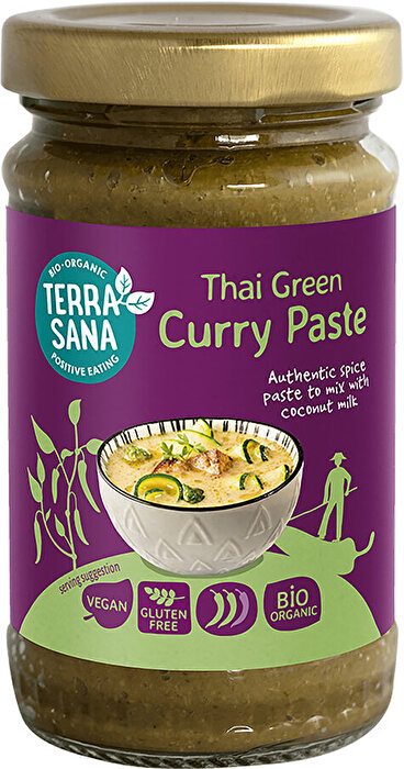 Mit der Bio Grünen Thai Currypaste von TerraSana gelingen aromatische Currygerichte im Handumdrehen.