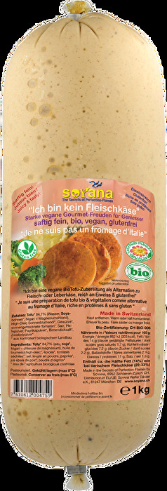 Die Vegane Alternative zu Fleischkäse von Soyana ist reich an Eiweiß und kann sowohl in der Pfanne als auch im Ofen zubereitet werden!