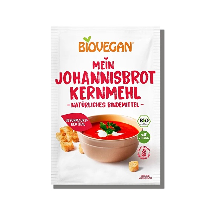 Das ideale Dickungsmittel für deine warmen & kalten Speisen. Ob Süßspeisen oder Soßen und Suppen - Biovegan Johannisbrotkernmehl ist geschmacksneutral, natriumarm und sehr ergiebig.