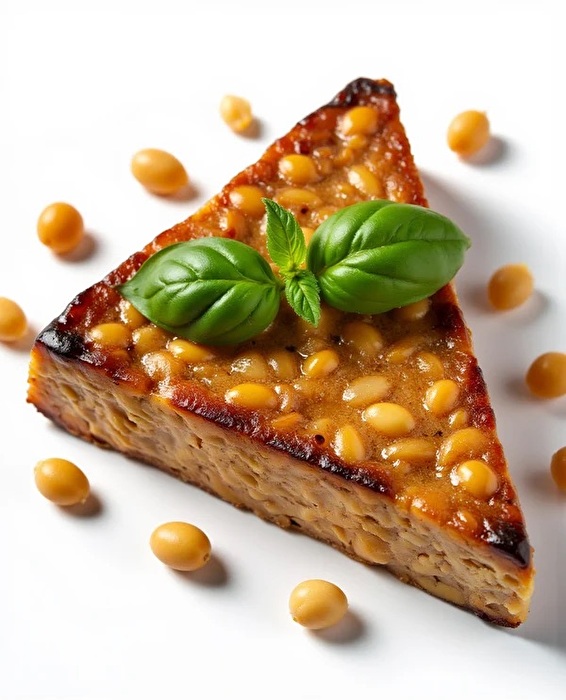 Seine feste Konsistenz macht ihn zu einer vielseitigen veganen Fleischalternative. I