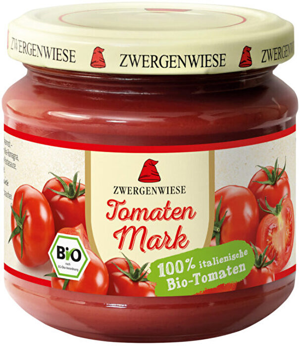 Das Tomatenmark von Zwergenwiese wird aus sonnengereiften, aromatischen Tomaten hergestellt.