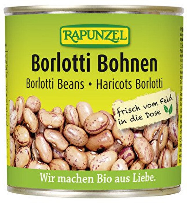 Die Borlotti Bohnen aus Italien von Rapunzel sind fix & fertig gekocht und optimal für die schnelle Bio-Küche!