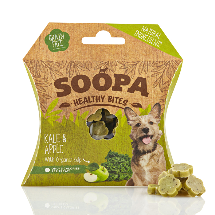 Die Healthy Bites Kale and Apple von Soopa sind kleine Leckerlies für Deinen Hund, der sie garantiert lieben wird! Jetzt günstig