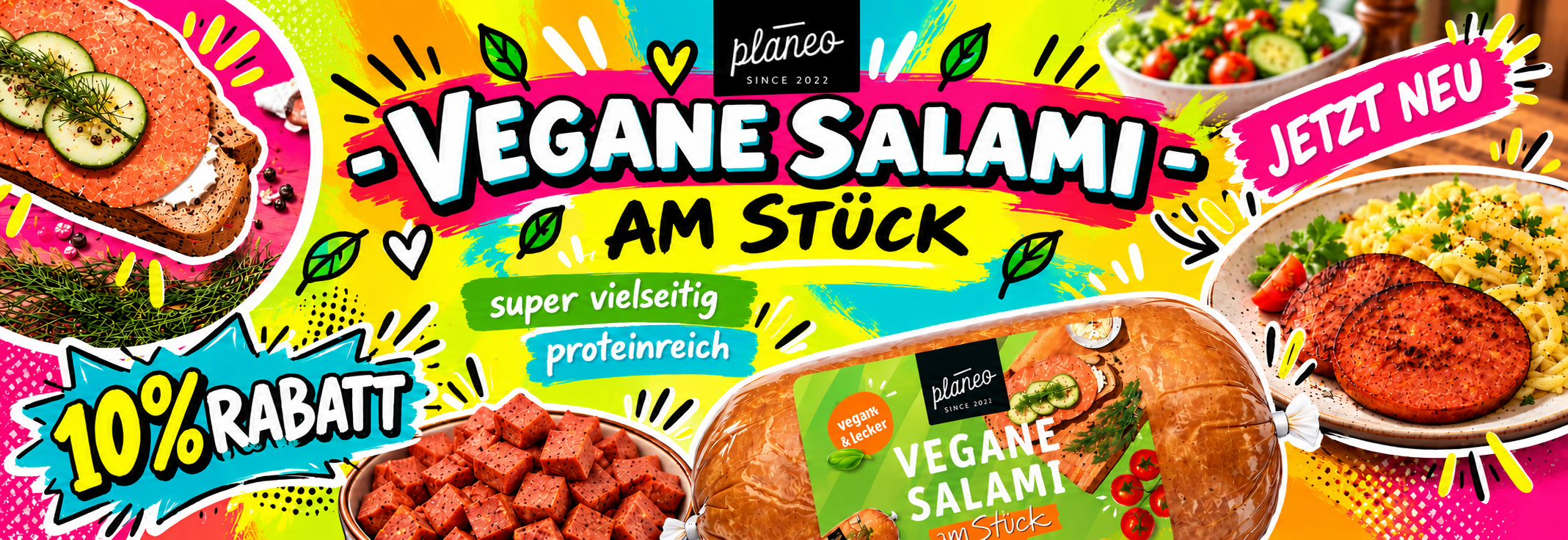 Vegane Salami am Stück 1kg von planeo für kurze Zeit mit 10% Rabatt
