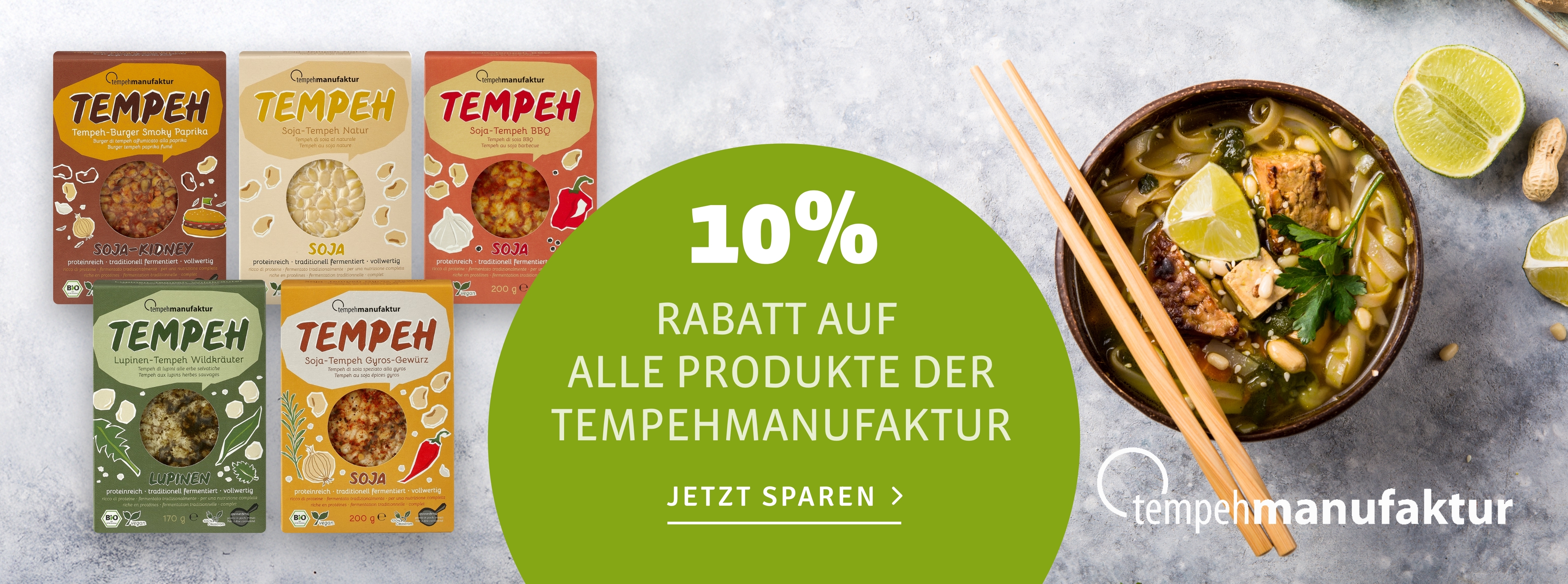 10% auf Tempeh von der Tempehmanufaktur bei kokku-online.de