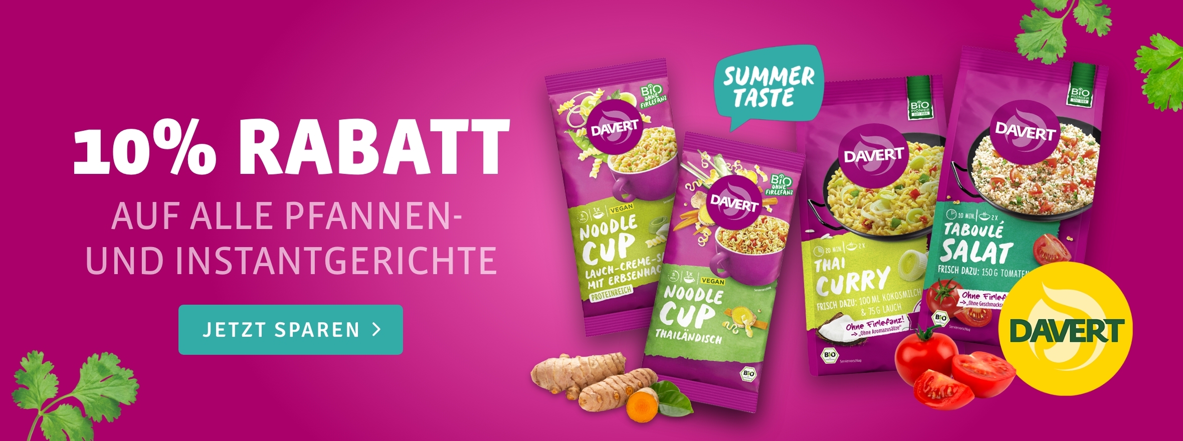 10& auf ausgewählte Produkte von Davert bei kokku-online.de