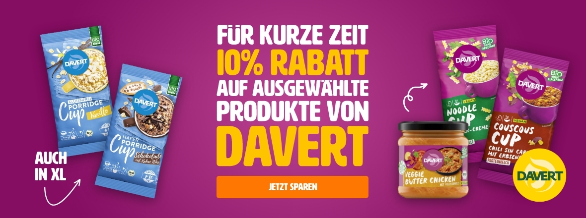 10% auf ausgewählte Produkte von Davert bei kokku-online.de