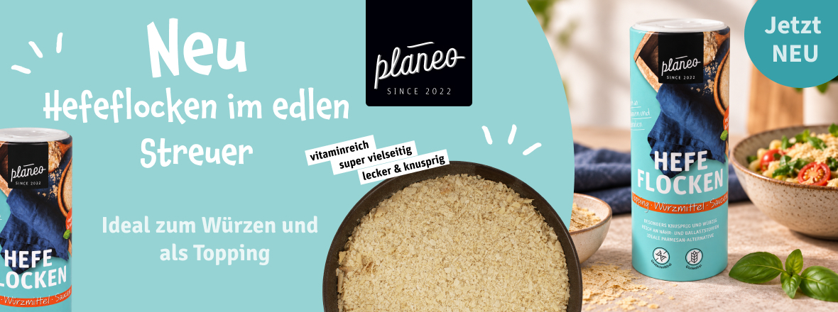 Jetzt neu! Hefeflocken im edlen Streuer von planeo bei kokku-online.de