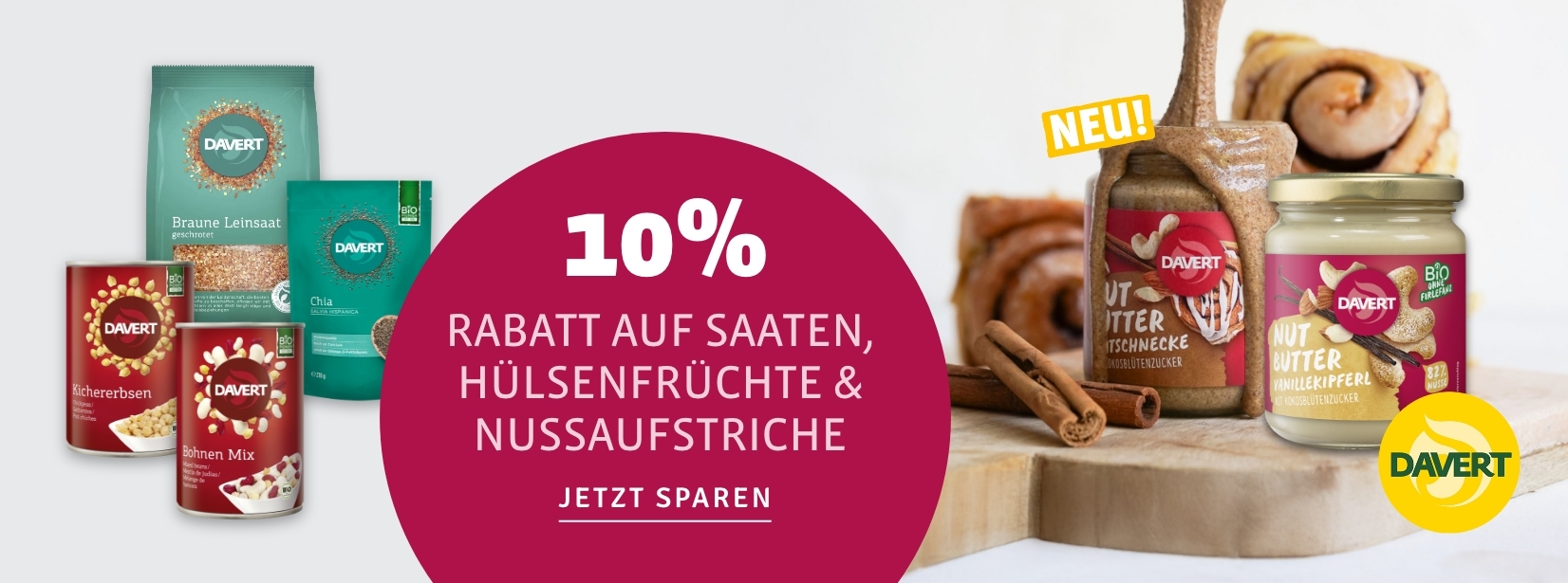 10% auf ausgewählte Produkte von Davert bei kokku-online.de